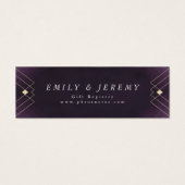 Gold Diamond Paars Geometric Deco Gatsby Wedding Mini Visitekaartjes (Voorkant)