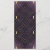 Gold Diamond Paars Geometric Deco Gatsby Wedding Programmakaart (Achterkant)