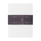 Gold Diamond Paars Geometric Deco Gatsby Wedding Uitnodigingen Wikkel (Achterkant Voorbeeld)