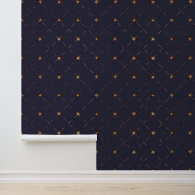 Gold Diamond Pattern Behang (Applicatie)