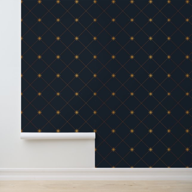 Gold Diamond Pattern Behang (Applicatie)