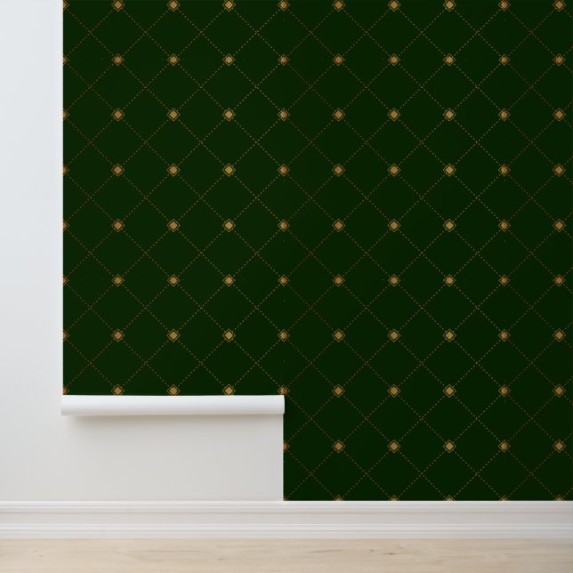 Gold Diamond Pattern Behang (Applicatie)
