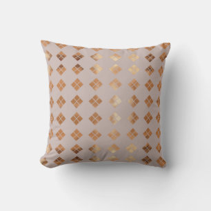 Gold Diamond/Pattern Reversisible Decorative Pillo Kussen