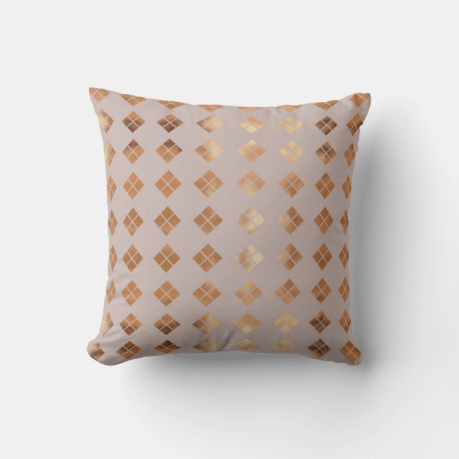 Gold Diamond/Pattern Reversisible Decorative Pillo Kussen (Voorkant)