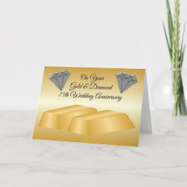 Gold Diamond persoonlijk Jubileum voor 75e bruilof Kaart
