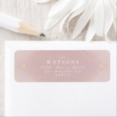 Gold Diamond Pink Geometric Deco Gatsby Wedding Etiket (Insitu)