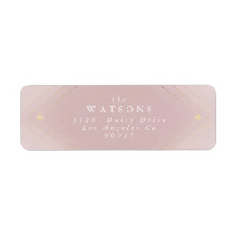 Gold Diamond Pink Geometric Deco Gatsby Wedding Etiket