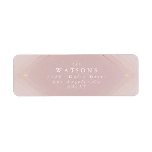 Gold Diamond Pink Geometric Deco Gatsby Wedding Etiket