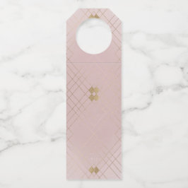 Gold Diamond Pink Geometric Deco Gatsby Wedding Flessenhanger