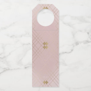 Gold Diamond Pink Geometric Deco Gatsby Wedding Flessenhanger