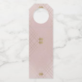 Gold Diamond Pink Geometric Deco Gatsby Wedding Flessenhanger (Voorkant)
