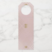 Gold Diamond Pink Geometric Deco Gatsby Wedding Flessenhanger (Achterkant)