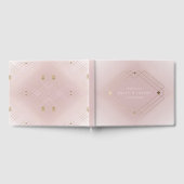 Gold Diamond Pink Geometric Deco Gatsby Wedding Gastenboek (Volledig)