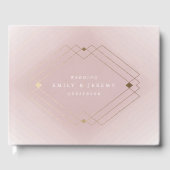Gold Diamond Pink Geometric Deco Gatsby Wedding Gastenboek (Voorkant)