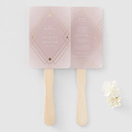 Gold Diamond Pink Geometric Deco Gatsby Wedding Handwaaier
