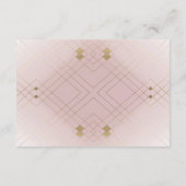 Gold Diamond Pink Geometric Deco Gatsby Wedding Informatiekaartje (Achterkant)