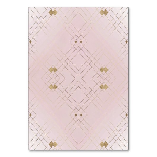 Gold Diamond Pink Geometric Deco Gatsby Wedding Kaart (Achterkant)