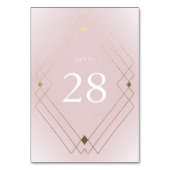 Gold Diamond Pink Geometric Deco Gatsby Wedding Kaart (Voorkant)