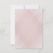 Gold Diamond Pink Geometric Deco Gatsby Wedding RSVP Kaartje (Achterkant)