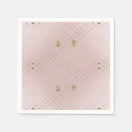 Gold Diamond Pink Geometric Deco Gatsby Wedding Servet