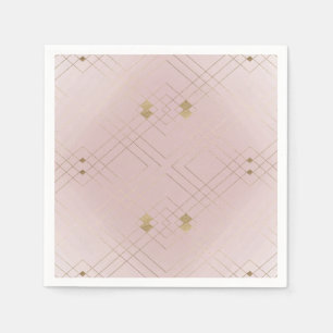 Gold Diamond Pink Geometric Deco Gatsby Wedding Servet