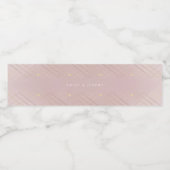 Gold Diamond Pink Geometric Deco Gatsby Wedding Waterfles Etiket (Enkel label)