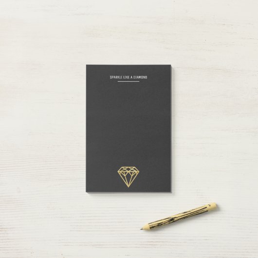 Gold Diamond Post-it® Notes (Op bureau)
