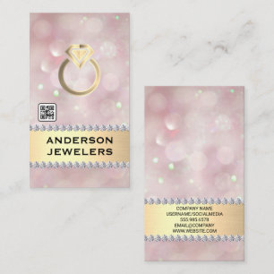Gold Diamond Ring Logo QR-code Visitekaartje
