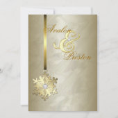 Gold Diamond Snowflake Gold Foil Uitnodiging (Voorkant)