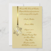 Gold Diamond Snowflake Gold Foil Uitnodiging (Achterkant)