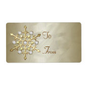 Gold Diamond Snowflake Gold Gift Label (Voorkant)