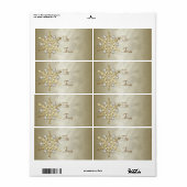 Gold Diamond Snowflake Gold Gift Label (Full Sheet)