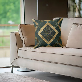Gold Diamond Snowflake Pattern Kussen
