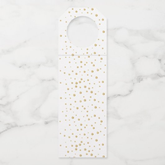 Gold Diamond Sparking Champagne Glasses Wedding Flessenhanger (Achterkant)