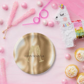 Gold Diamond Sparkle Champagne Glasses New Year's Papieren Bordje (Feest)