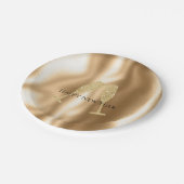 Gold Diamond Sparkle Champagne Glasses New Year's Papieren Bordje (Gekanteld)