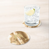 Gold Diamond Sparkle Champagne Glasses New Year's Ronde Kartonnen Onderzetter (Insitu)