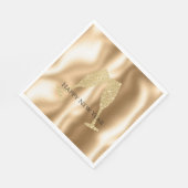 Gold Diamond Sparkle Champagne Glasses New Year's Servet (Hoek)