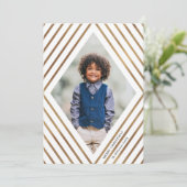 Gold Diamond Stripes Lijst - Kerstfeestdag Feestdagenkaart (Staand voorkant)