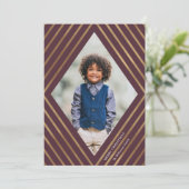 Gold Diamond Stripes Lijst - Kerstmis Feestdagenkaart (Staand voorkant)