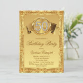 Gold Diamond Swirl Fancy 50e verjaardag Kaart (Staand voorkant)