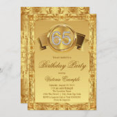Gold Diamond Swirl Fancy 65e verjaardag Kaart (Voorkant / Achterkant)