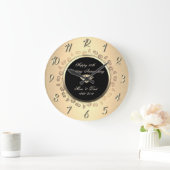 Gold Diamond Swirls 50th Wedding Jubileum Grote Klok (Huis)