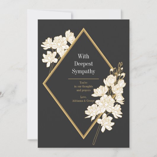 Gold Diamond Sympathy Card Feestdagenkaart (Voorkant)