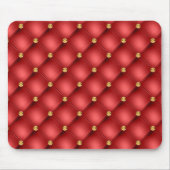 Gold Diamond Tufted Leather Red Muismat (Voorkant)