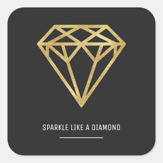 Gold Diamond Vierkante Sticker (Voorkant)