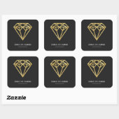 Gold Diamond Vierkante Sticker (Vel)