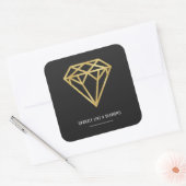 Gold Diamond Vierkante Sticker (Envelop)