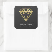 Gold Diamond Vierkante Sticker (Tas)