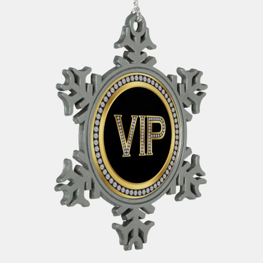 Gold Diamond VIP Kerstmis Tin Sneeuwvlok Ornament (Links)